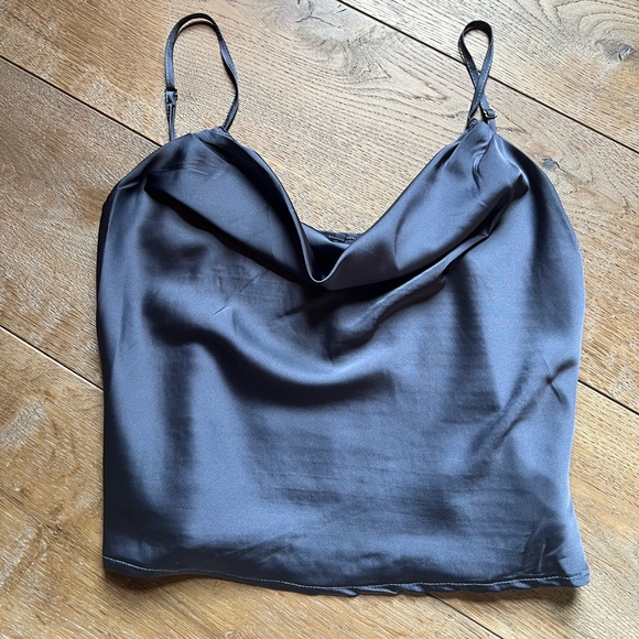 Indigo Cowl Neck Shirt (size small) - Picture 2 of 3